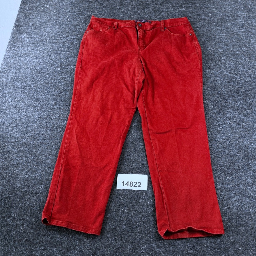 Gloria Vanderbilt Jeans Womens 16W Red Denim Cotton 5-Pockets Straight Leg